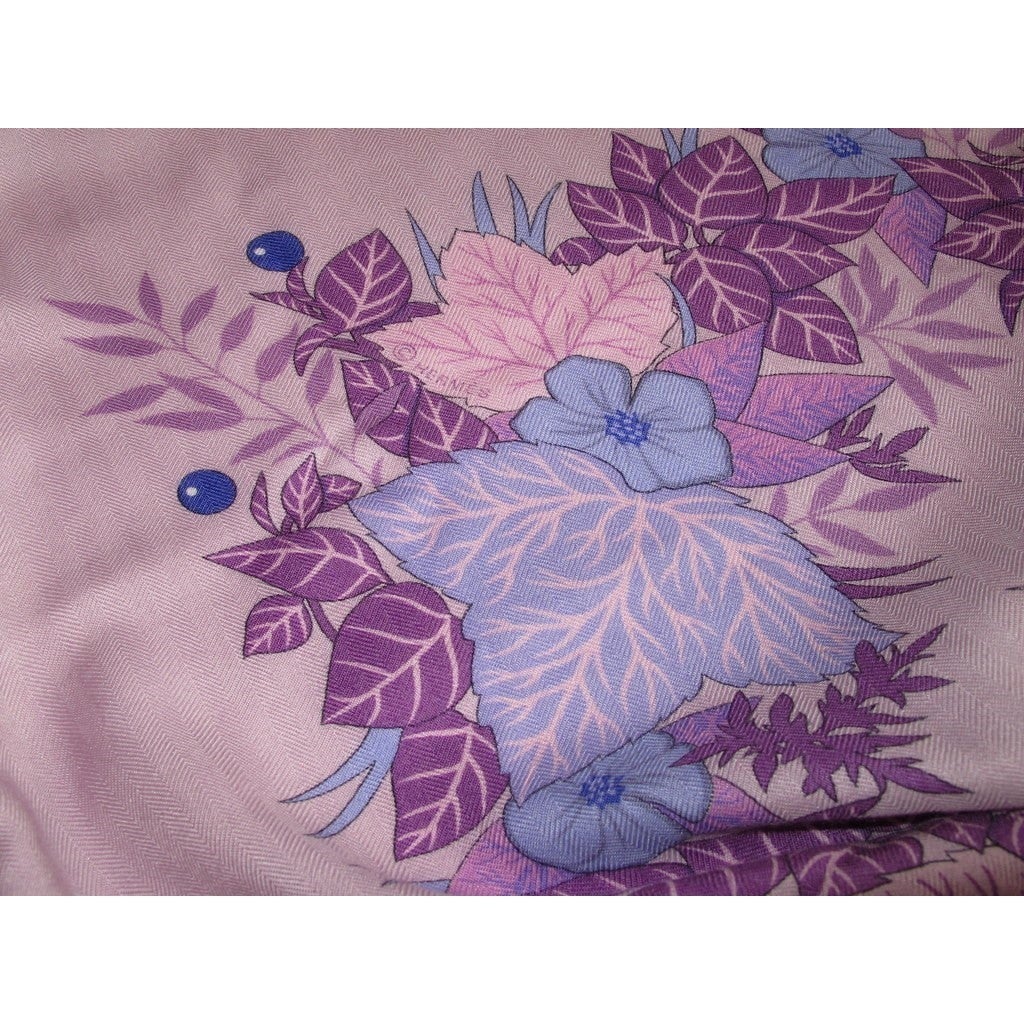 Hermes 2004 Lilas/Lavande/Rose De la Citrouille a la Caleche Cashmere Shawl 140 - poupishop