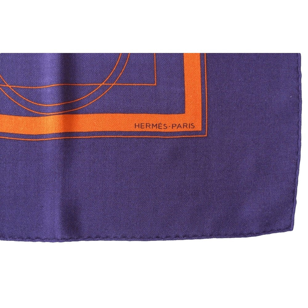 Hermes 2004 Purple Orange Ex Libris Cashmere 90