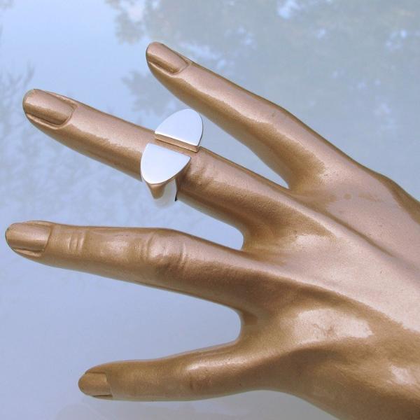 Hermes 2004 Shiny Sterling Silver 925 Chaine d'Ancre Initiale Ring TGM, New! - poupishop