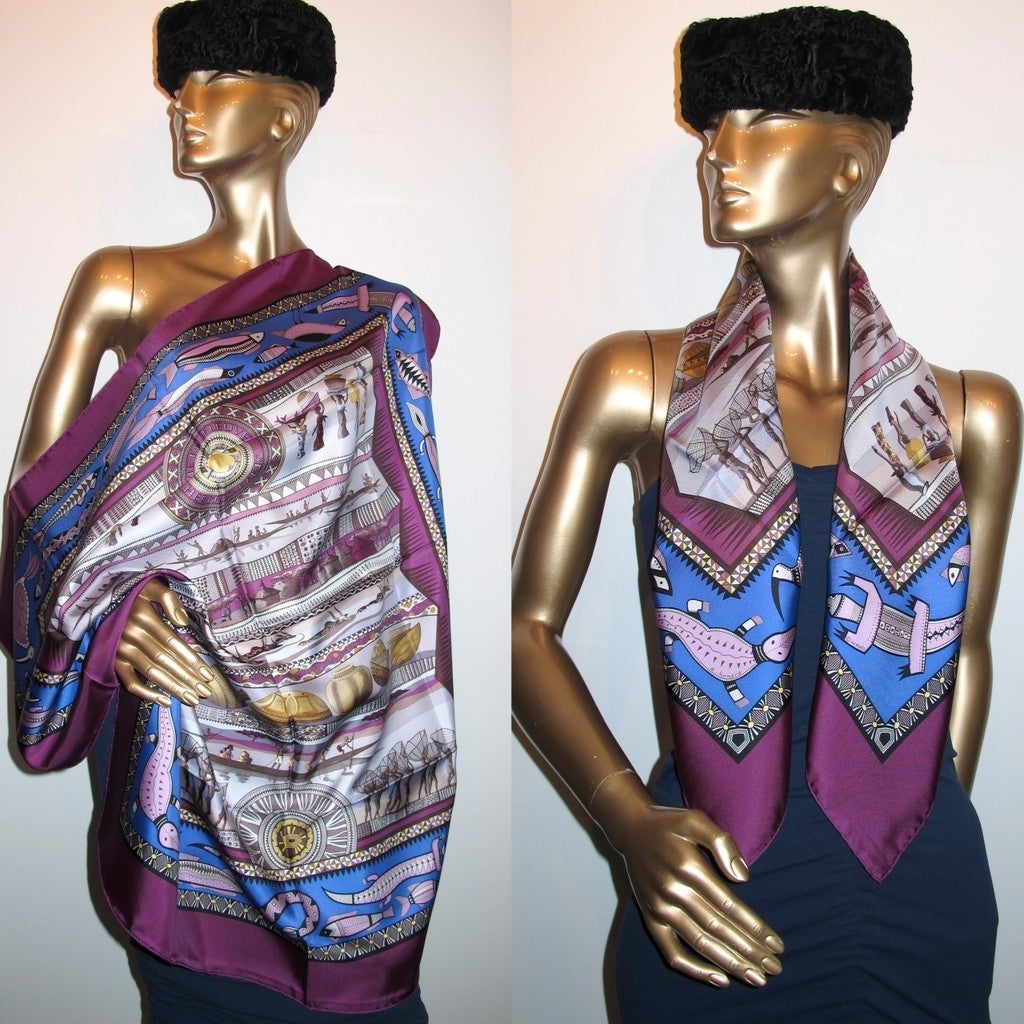 Hermes 2005 cw03 Purple Vie du Fleuve Twill 90 New!