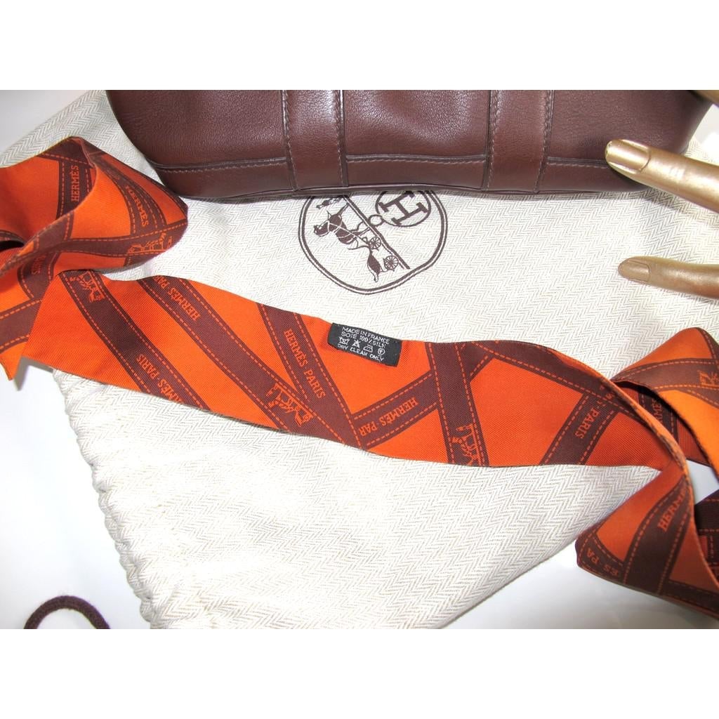 Hermes 2005 Garden Party Bag Veau Swift Chocolat & Twilly Bolduc TPM, Box! - poupishop