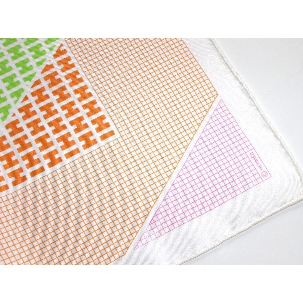 Hermes 2005 Rose/Green/Orange H en Biais Twill 90, New! - poupishop