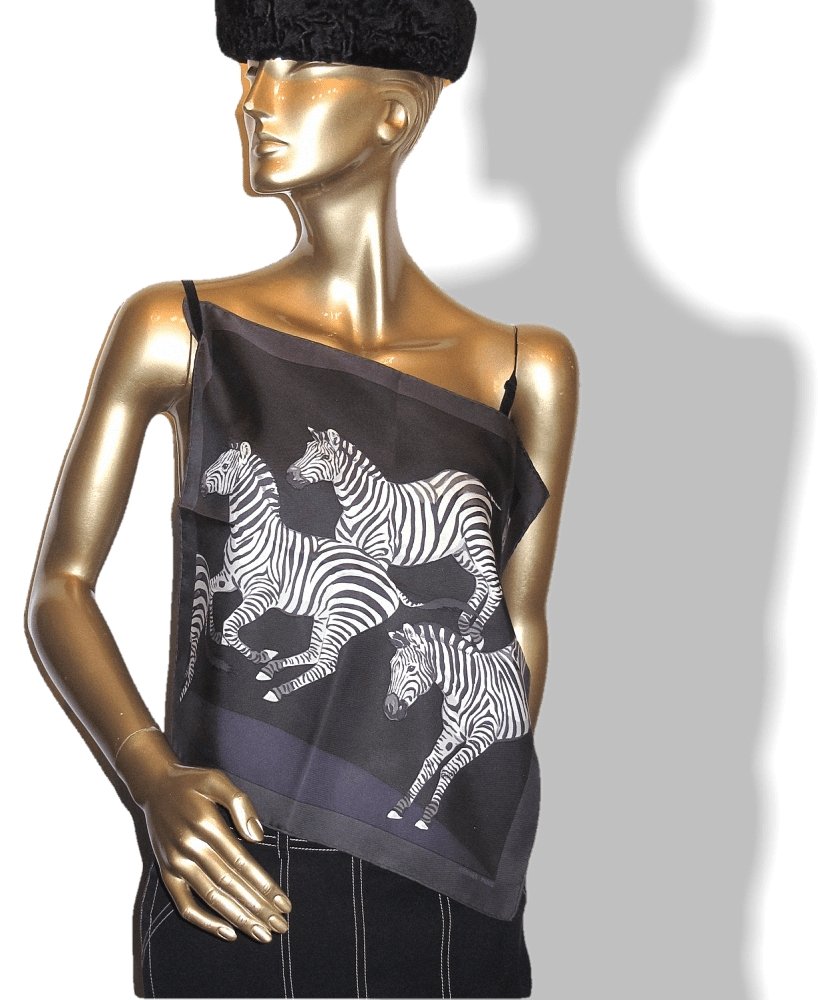 Hermes Les Zebres II by Robert Dallet Twill Gavroche 42 cm