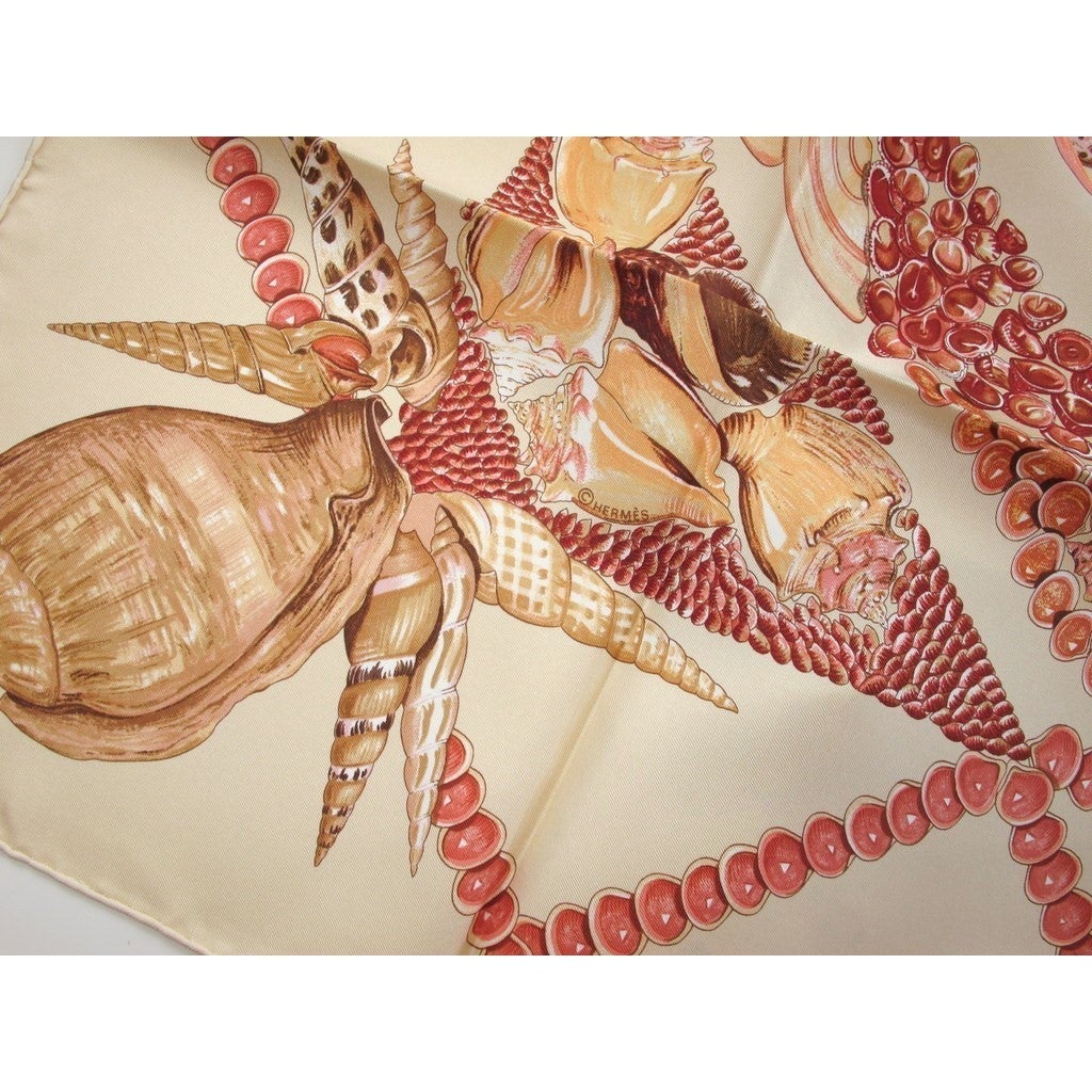 Hermes 2006 cw12 Corail Clair/Corail Rocaille Twill 90cm, New! - poupishop