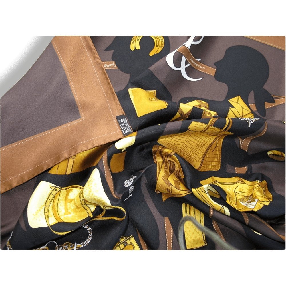 Hermes 2006 First Issue Brown/Black Monsieur & Madame Twill 90cm, GRAIL! - poupishop