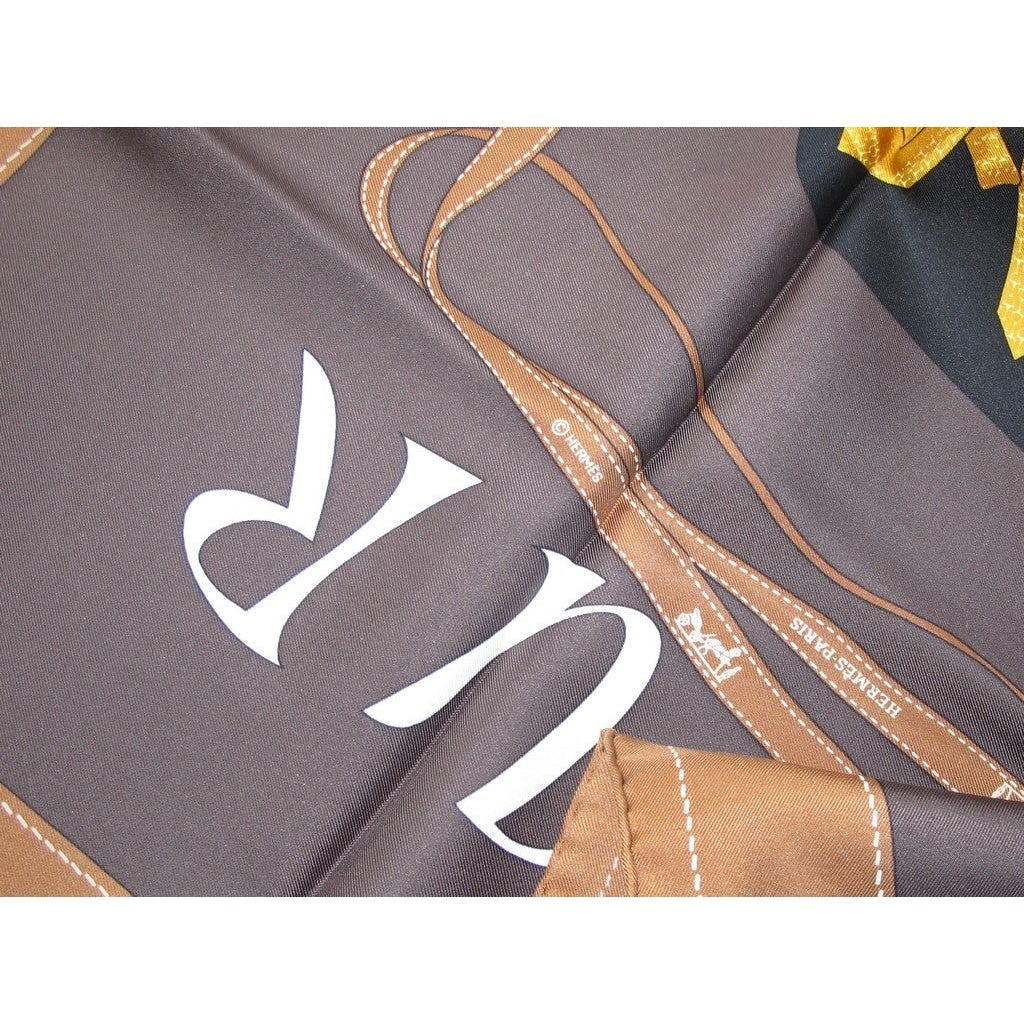 Hermes 2006 First Issue Brown/Black Monsieur & Madame Twill 90cm, GRAIL! - poupishop