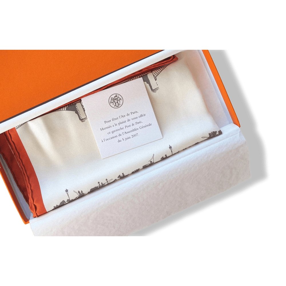 Hermes 2006 Special Issue Paris in the Air - L'air de Paris Pont de Paris Twill Gavroche 42cm, NIB! - poupishop