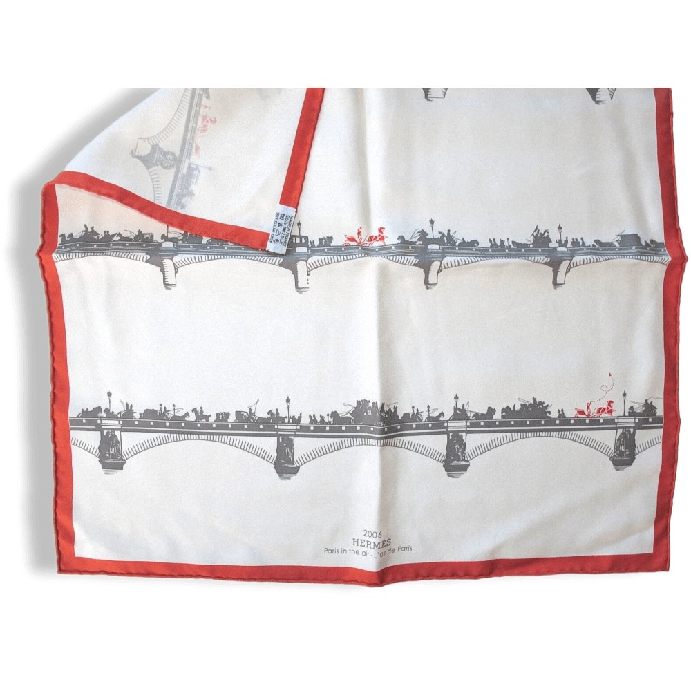 Hermes 2006 Special Issue Paris in the Air - L'air de Paris Pont de Paris Twill Gavroche 42cm, NIB! - poupishop