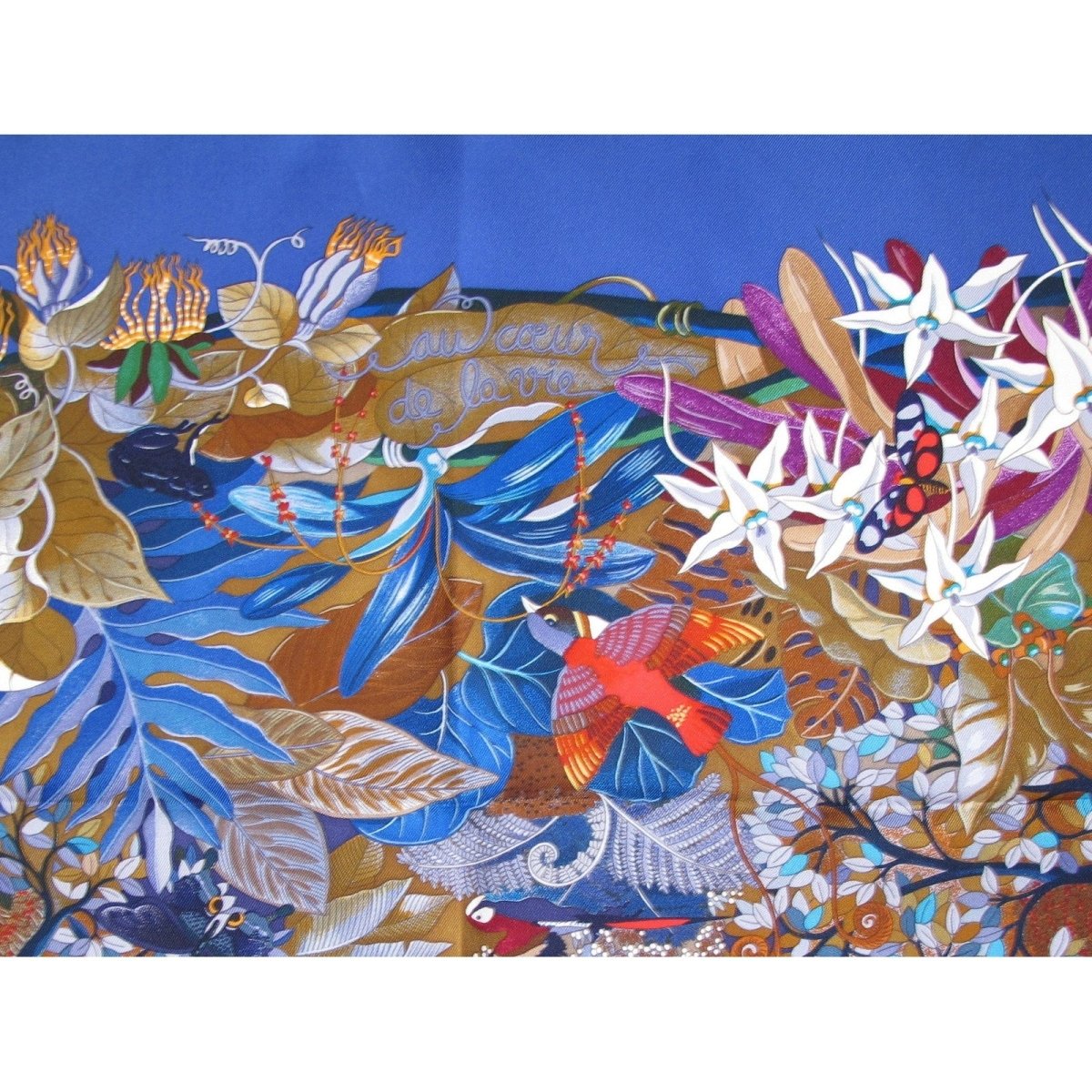 Hermes Au Coeur de la Vie by Aline Honore Twill 90 Scarf