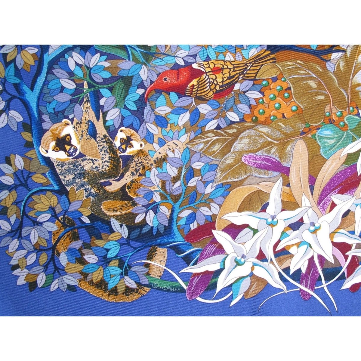 Hermes Au Coeur de la Vie by Aline Honore Twill 90 Scarf
