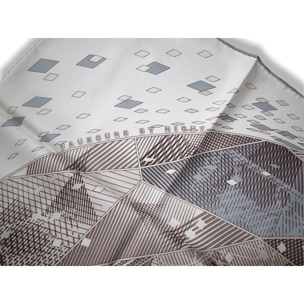 Hermes 2007 cw07 Blanc Marron Glace Faubourg by Night Twill 90