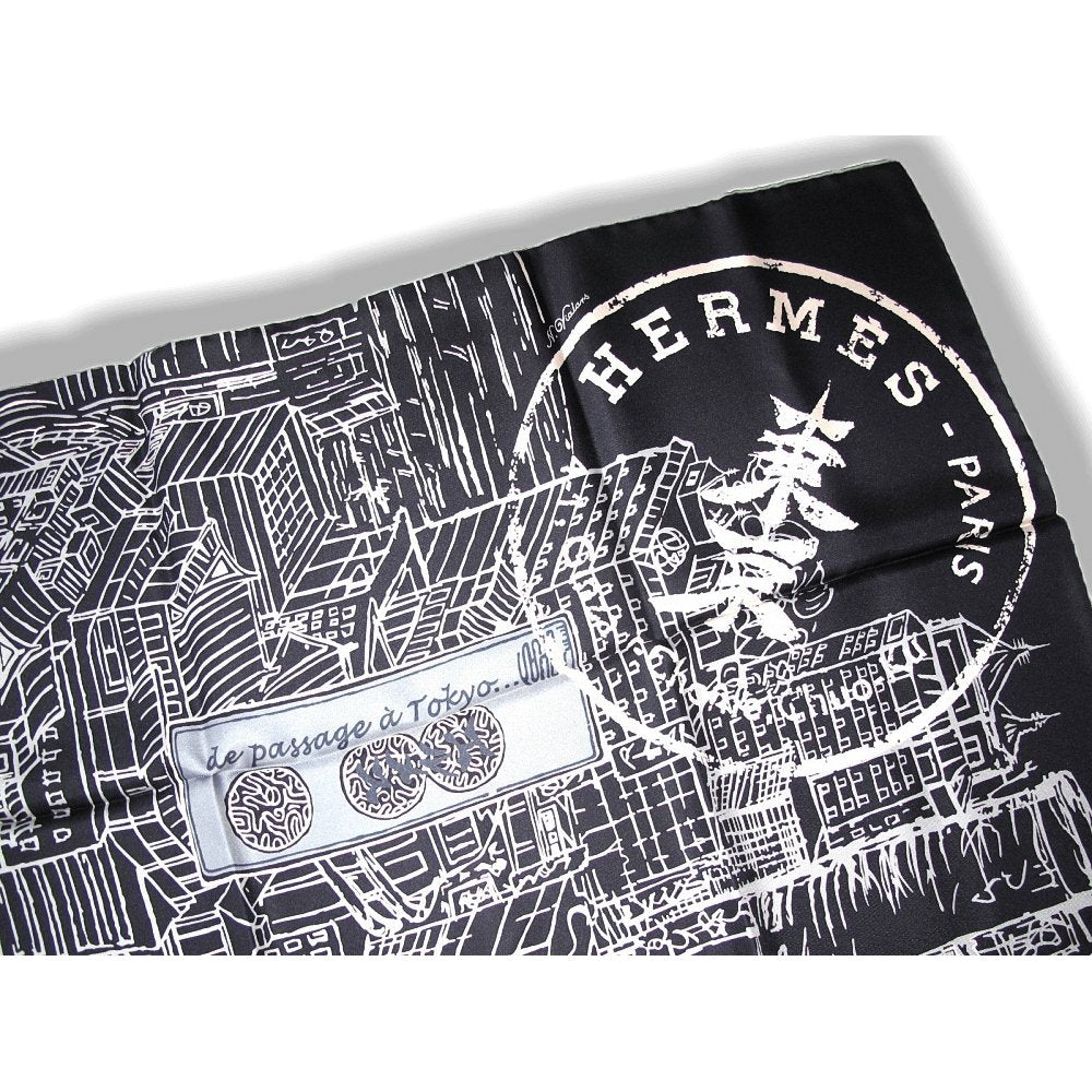 Hermes 2007 Dark Midnight Blue De Passage a Tokyo Opening Twill 90