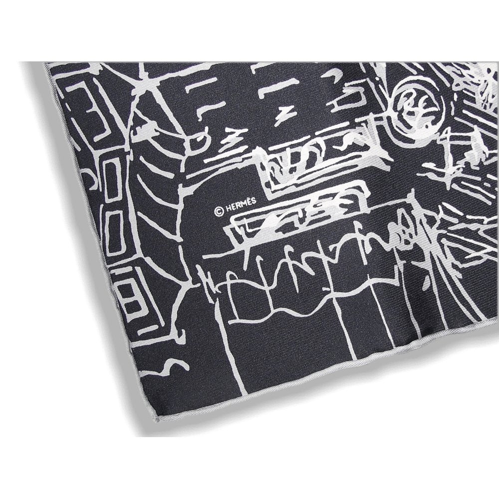 Hermes 2007 Dark Midnight Blue De Passage a Tokyo Opening Twill 90