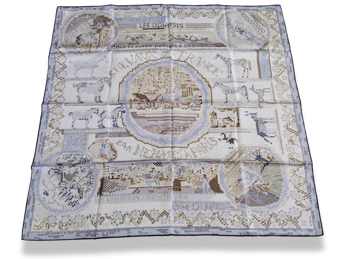 Hermes 2007 Grey CHEVAUX DE FRANCE by Philippe Dumas Twill 90