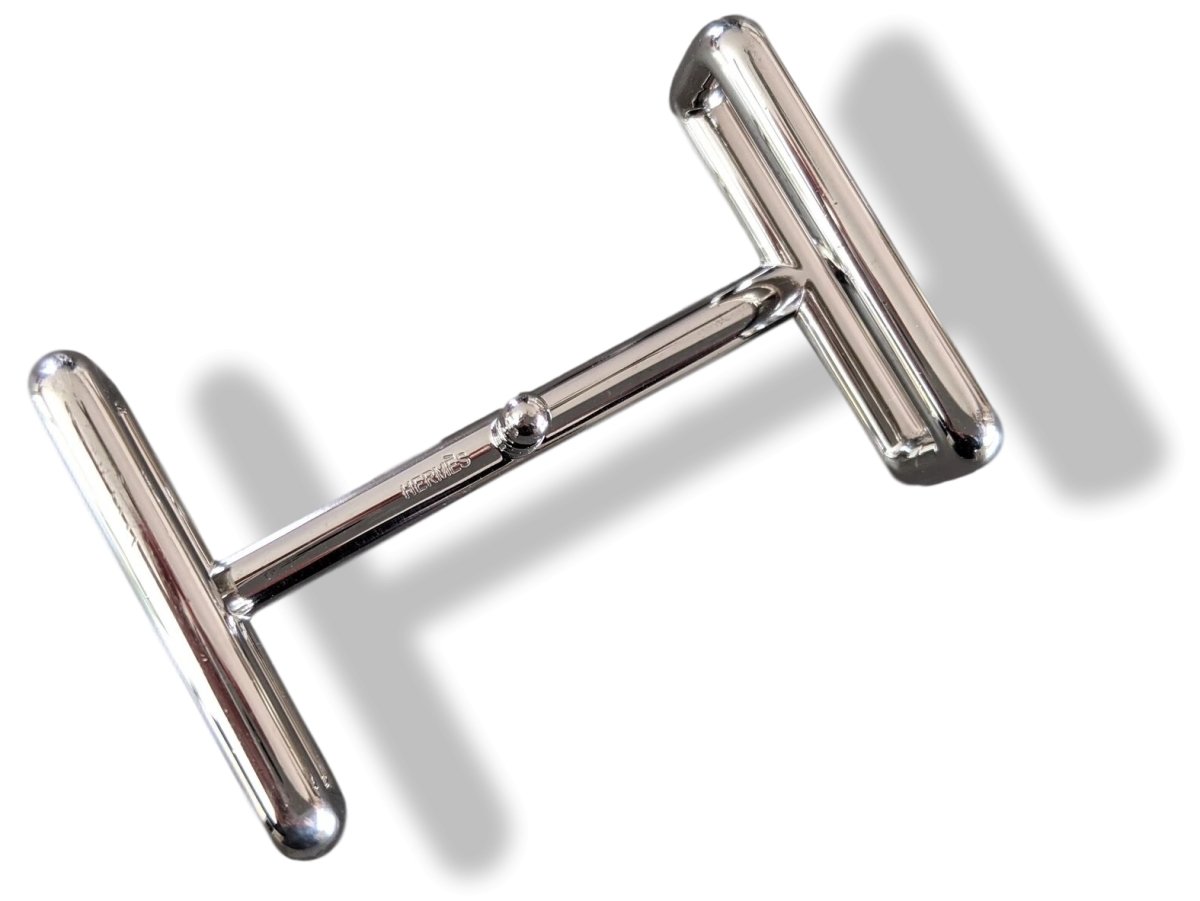 Hermes Plated Silver and Palladium IDEM Buckle H 32mm in Pochette!