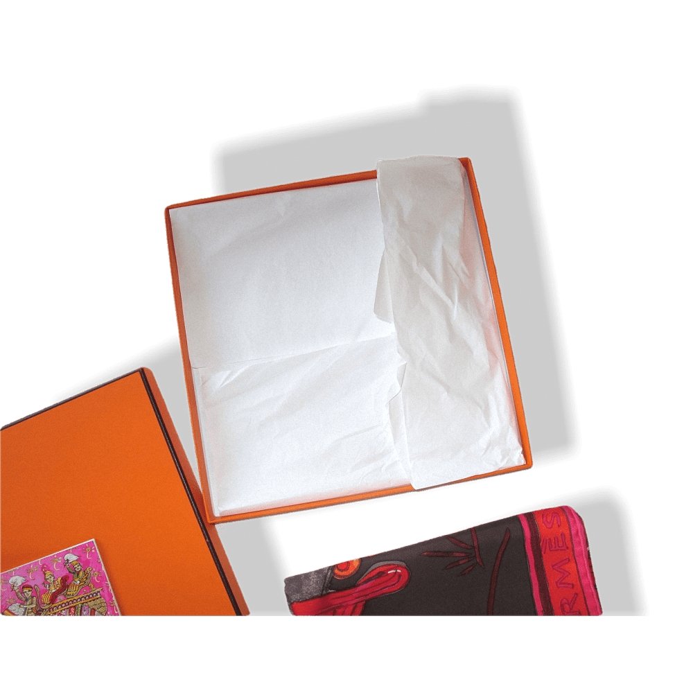Hermes Beloved India Blanc Matte Overlay Twill Silk