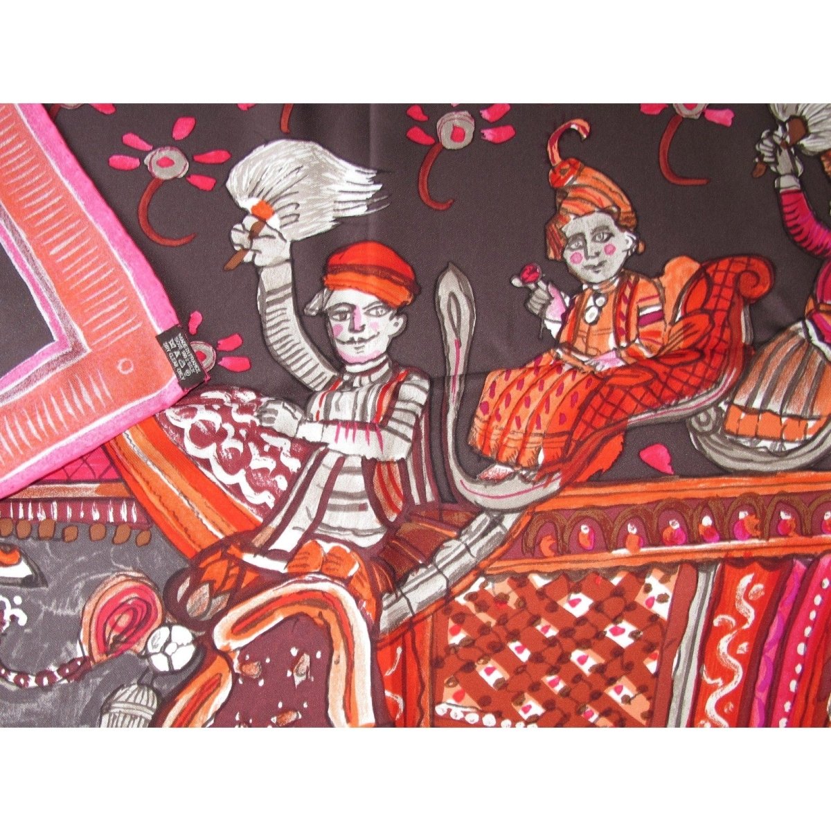 Hermes Beloved India Blanc Matte Overlay Twill Silk