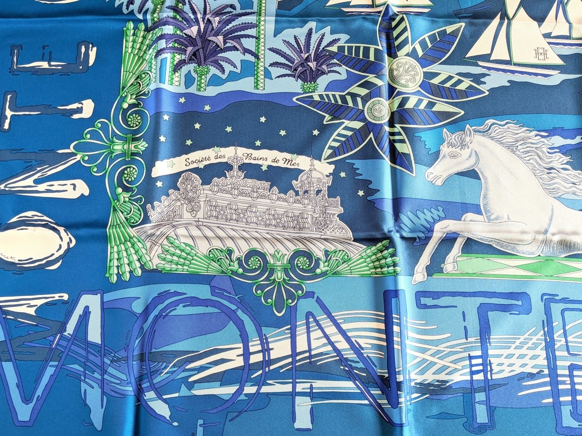 Hermes 2008 Bleu Special Issue MONTE CARLO for SOCIETE DES BAINS DE MER SBM by Joachim Metz Twill 90, Superb!fot