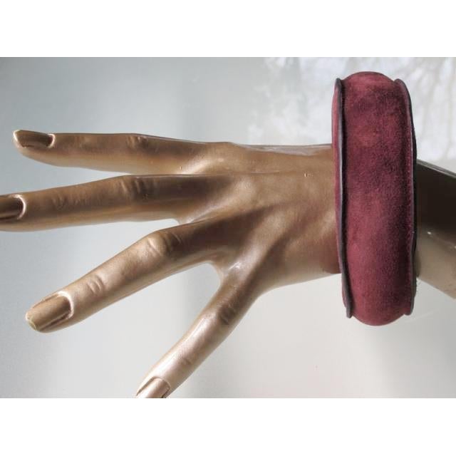 Hermes 2008 Burgundy Doblis Suede Bebi Bracelet - poupishop