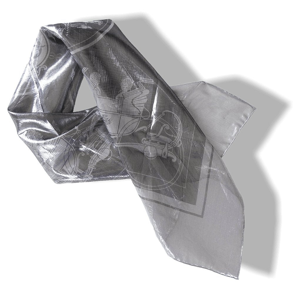 Hermes Silver 'Glam' Ex Libris 70% Silk 70 cm