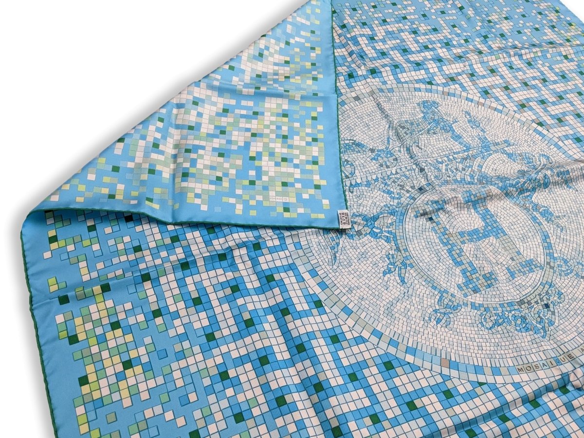 Hermes 2008 Turquoise 'Mosaique au 24 Faubourg' by Benoit Pierre Emery Twill 90, New!