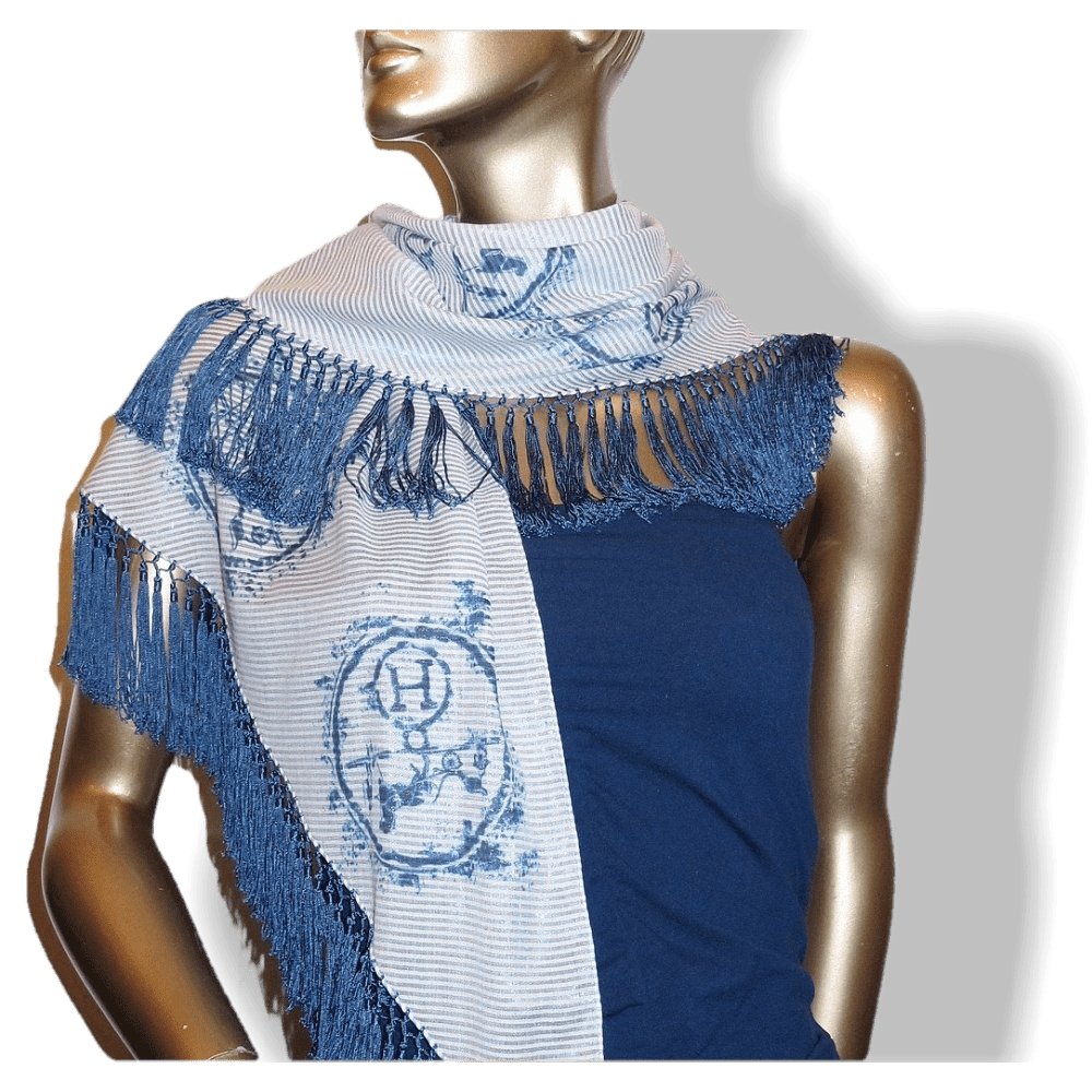 Hermes Cotton/Silk Ex Libris Fringed Pointe Nomade Limited
