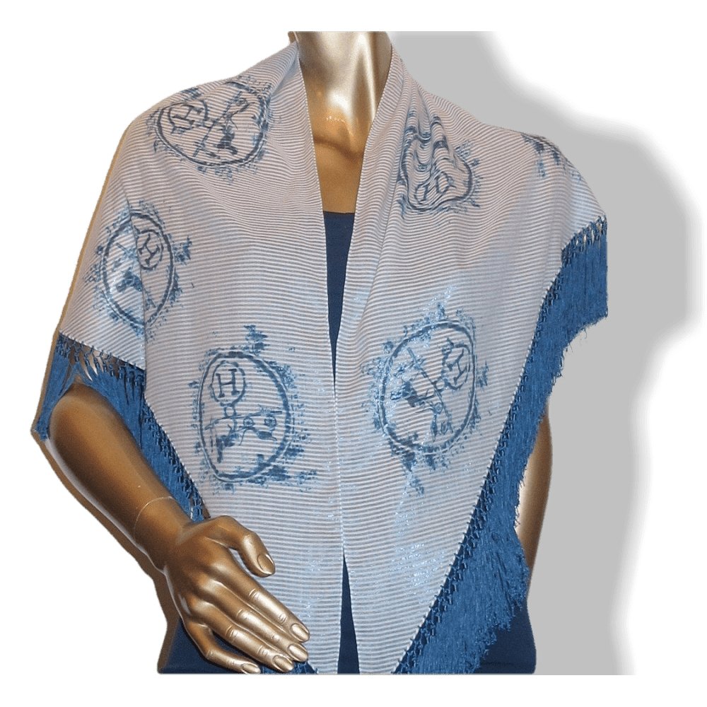 Hermes Cotton/Silk Ex Libris Fringed Pointe Nomade Limited