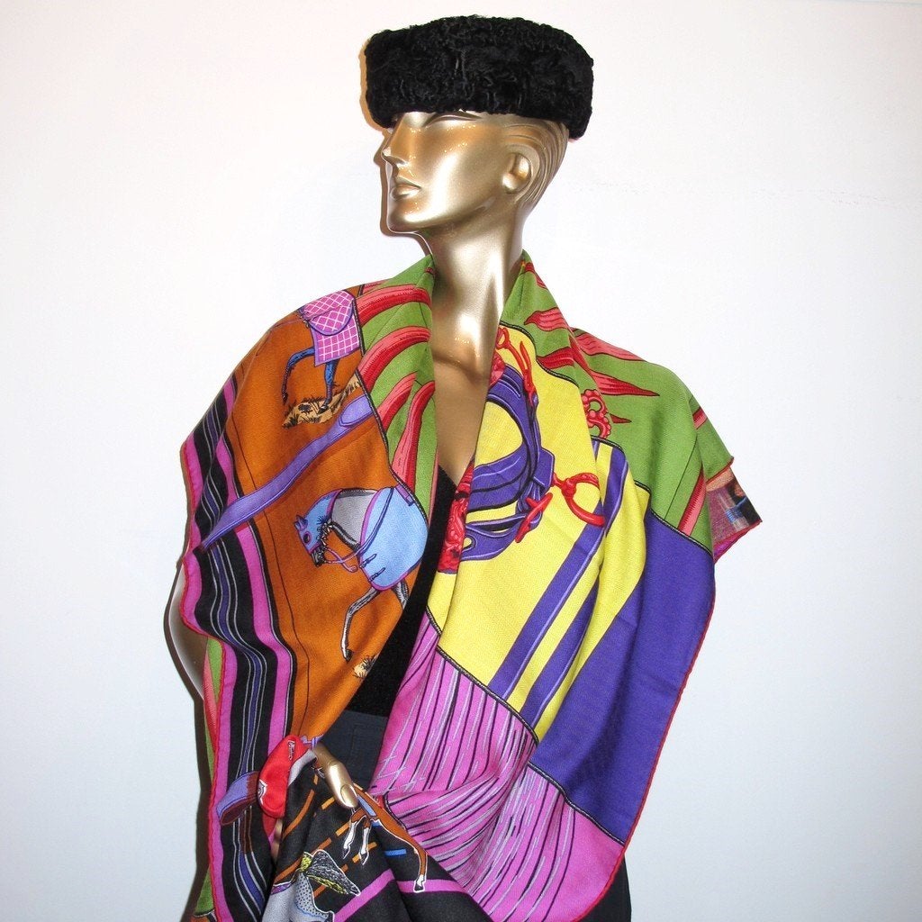 Hermes 2009 Carre en Carres Shawl 140 by Bali Barret