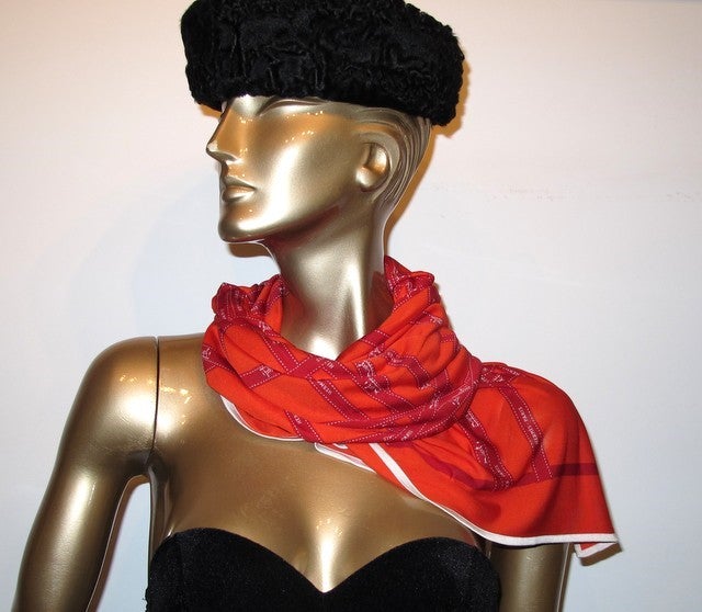 Hermes Red Orange Bolduc Jersey Fluide