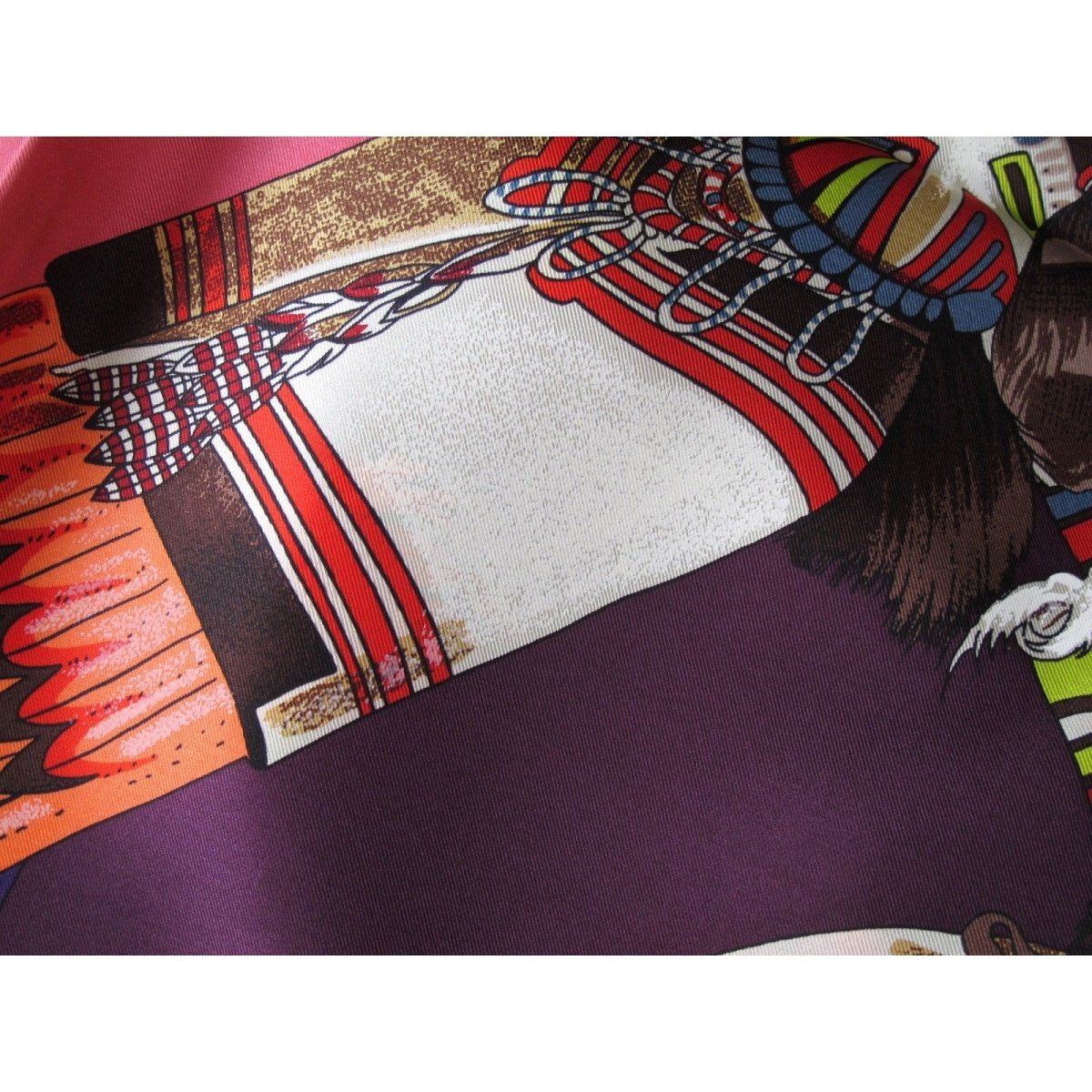 Hermes 2010 Black Kachinas Summer Silk with Blanc Matte Overlay Shawl 140, New! - poupishop