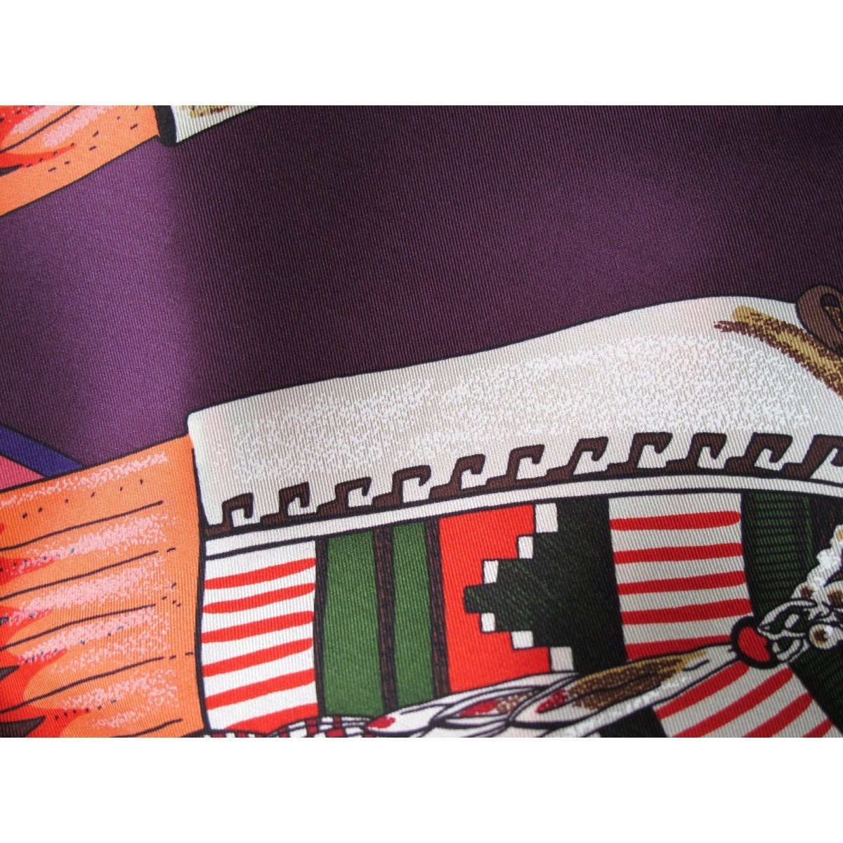 Hermes 2010 Black Kachinas Summer Silk with Blanc Matte Overlay Shawl 140, New! - poupishop