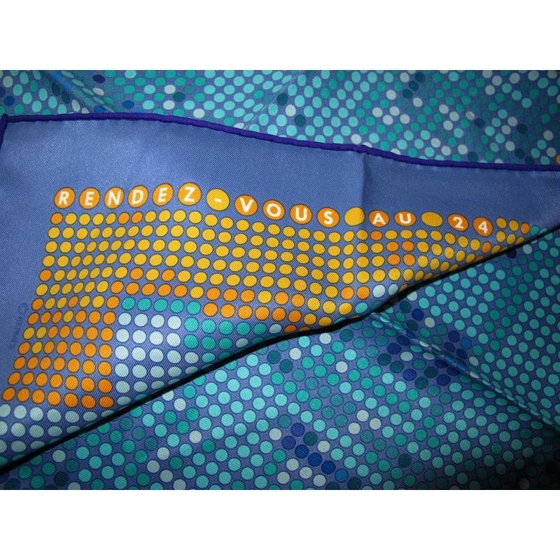 Hermes 2010 Blue Rendez-Vous au 24 Vintage Silk 70, New! - poupishop