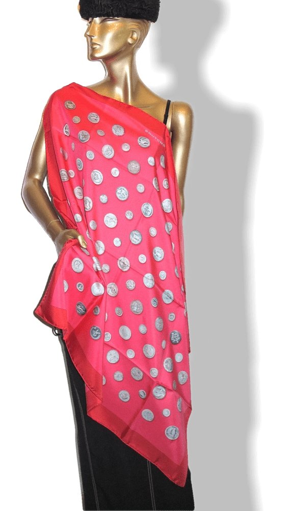 Hermes 2010 cw02 Raspberry & Hot Pink Boutons de Veneries by Wlodek Kaminski Twill 90cm, NWT! - poupishop