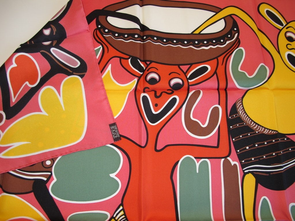 Hermes 2010 cw03 Rose Lilanga Twill Scarf 90cm, New! - poupishop