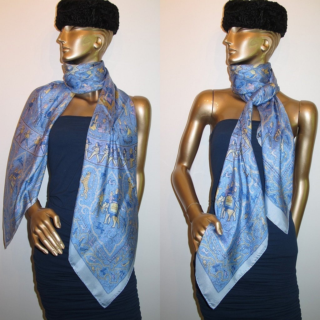 Hermes 2010 cw08 Lavande Lalbhai Summer Silk Shawl 140 - poupishop