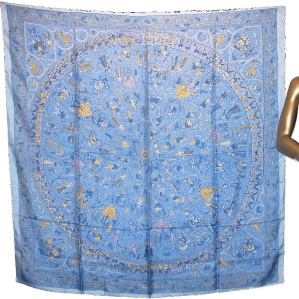 Hermes 2010 cw08 Lavande Lalbhai Summer Silk Shawl 140 - poupishop