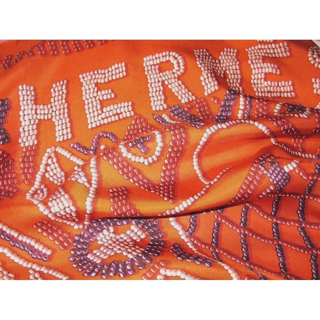 Hermes 2010 Deep Orange/Blue Kelly en Perles Twill Silk 140 - poupishop