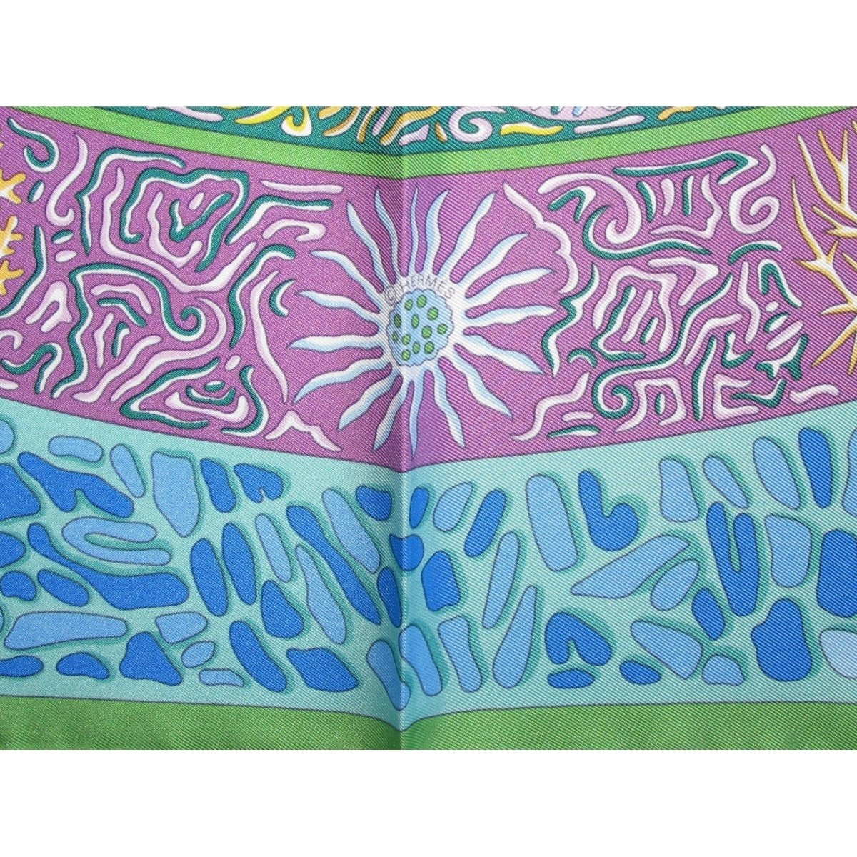 Hermes 2010 Geen Turquoise Rose La Legende du Poisson Corail Twill 90cm, NIB! - poupishop