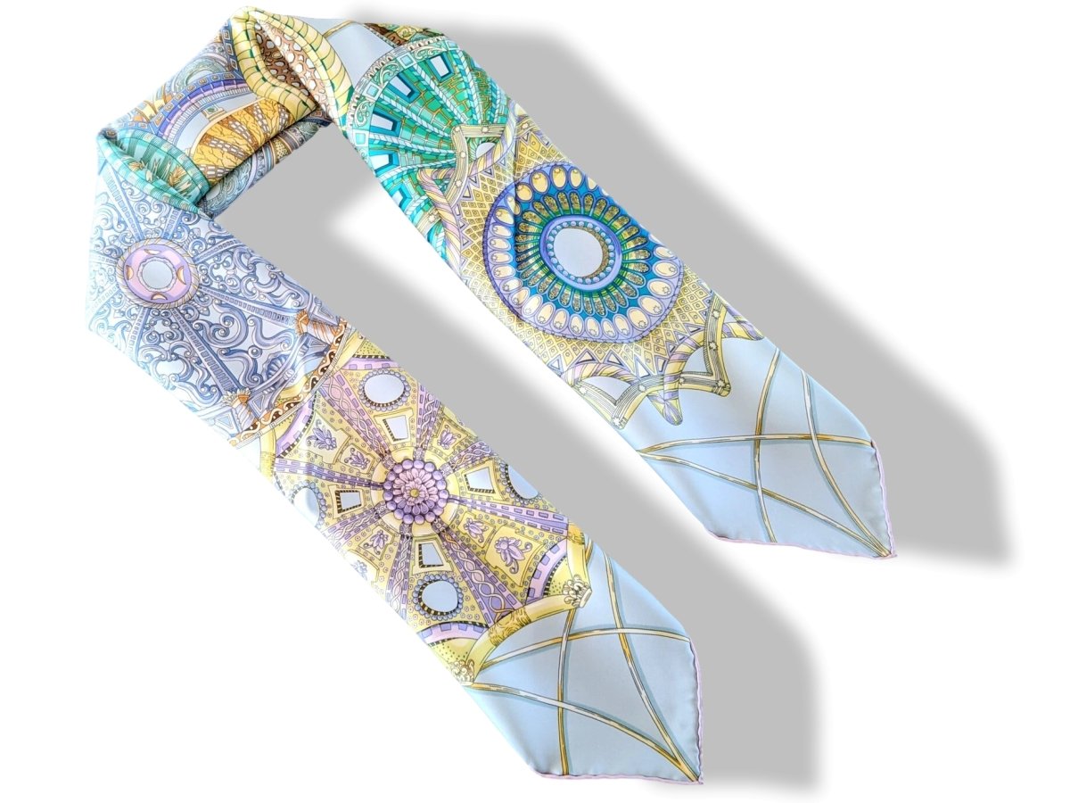 Hermes 2010 Pale Green/Lilac./Aqua SPECIAL ISSUE for INVESCO LES DOMES CELESTES Twill 90cm, NIB! - poupishop