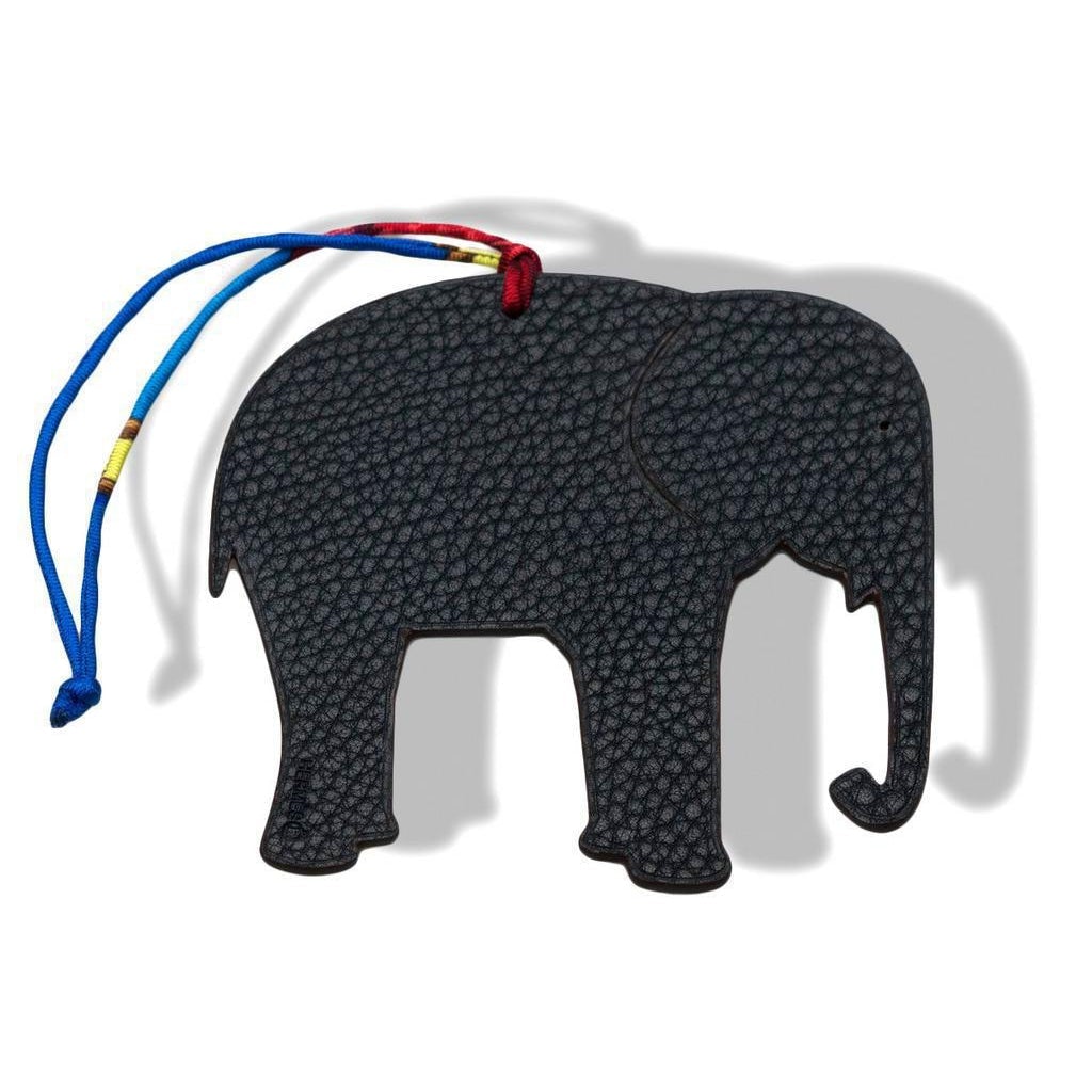 Hermes 2010 Red/Black Elephant Petit H Bag Charm GM, NIB! - poupishop