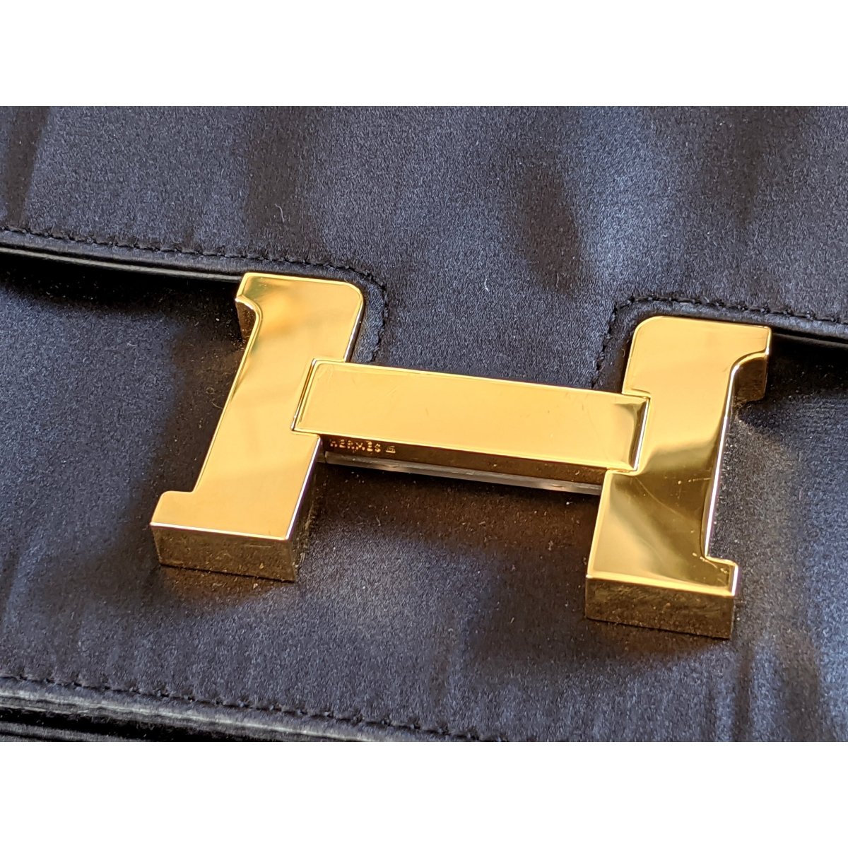 Hermes 2010s Limited Edition Black Satin CONSTANCE ELAN 25 Bag Handbag, Rare!