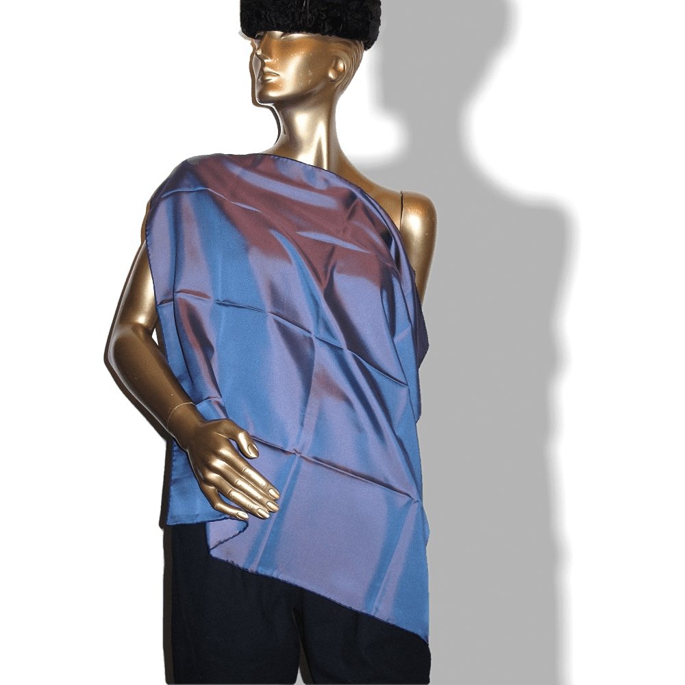 Hermes Blue Iridescent Changeante Twill Silk Carre 70