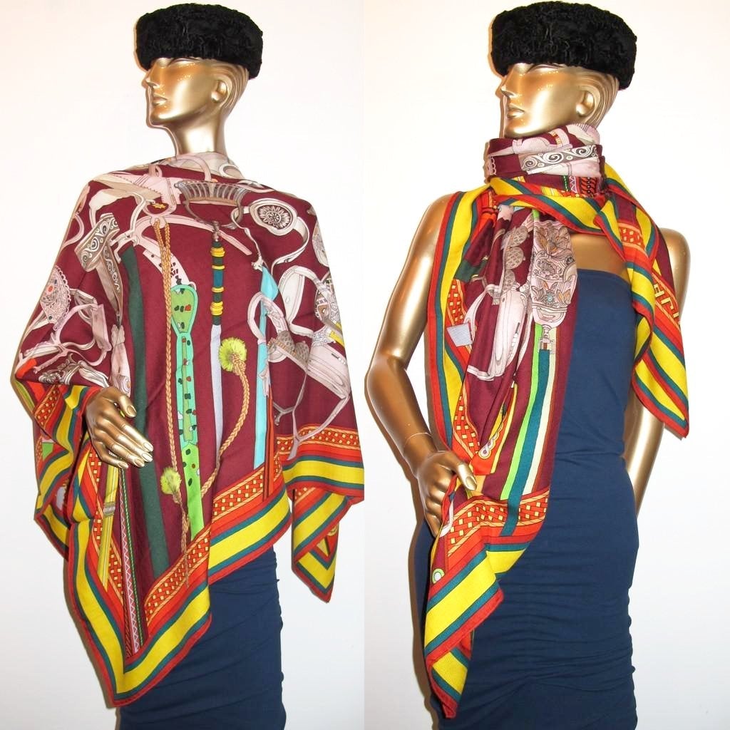 Hermes Acajou Concours d'Etriers Shawl GM