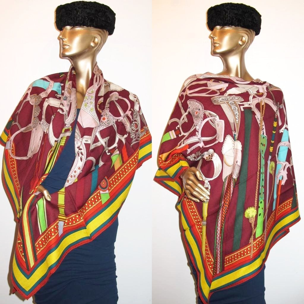 Hermes Acajou Concours d'Etriers Shawl GM