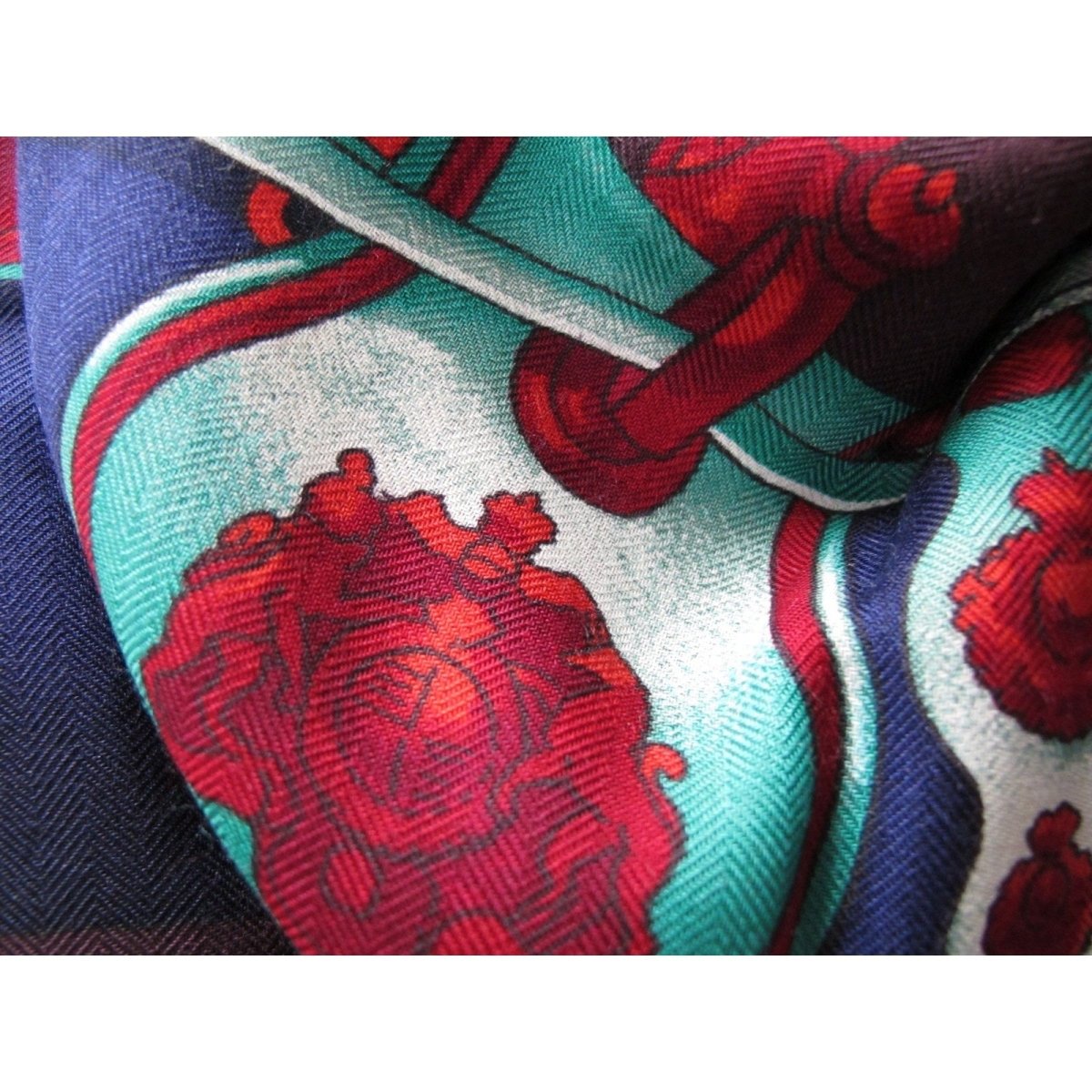 Hermes HARNAIS DE COURS Cashmere Shawl 140