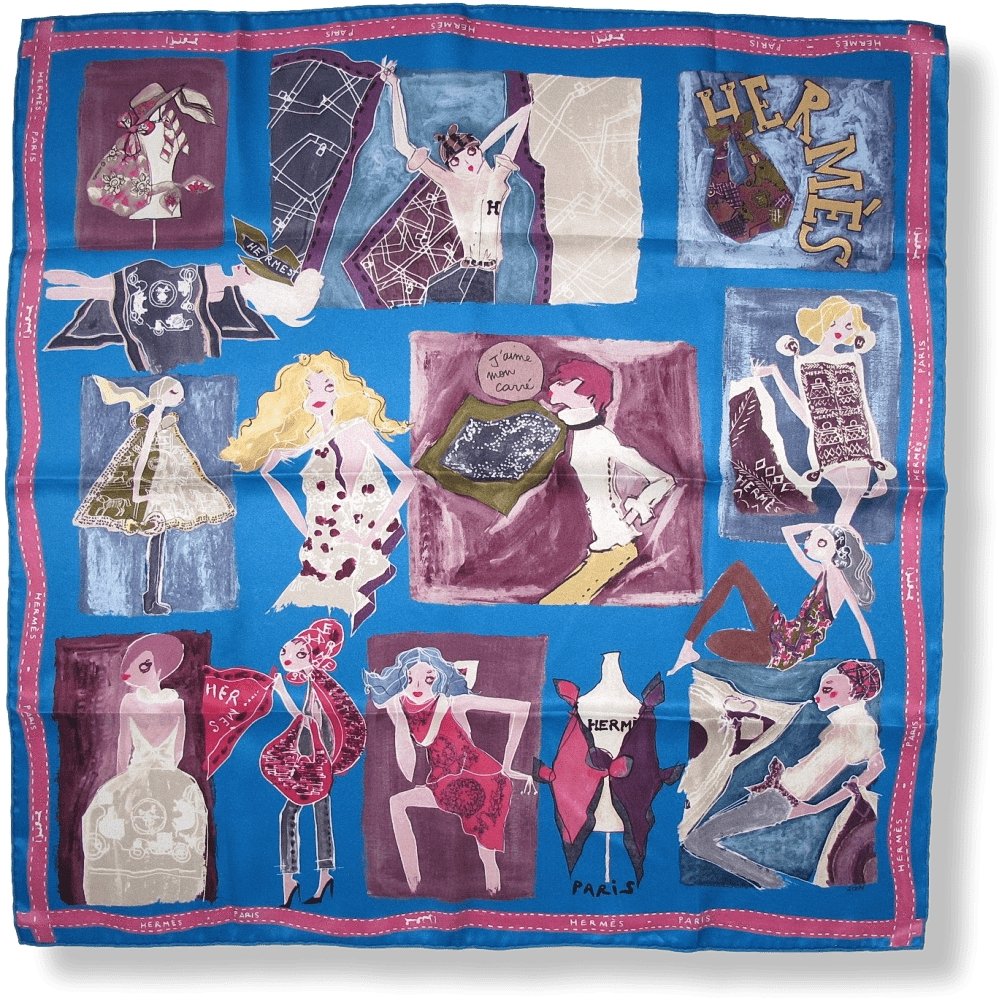 Hermes J'aime mon Carre Vintage Silk 70