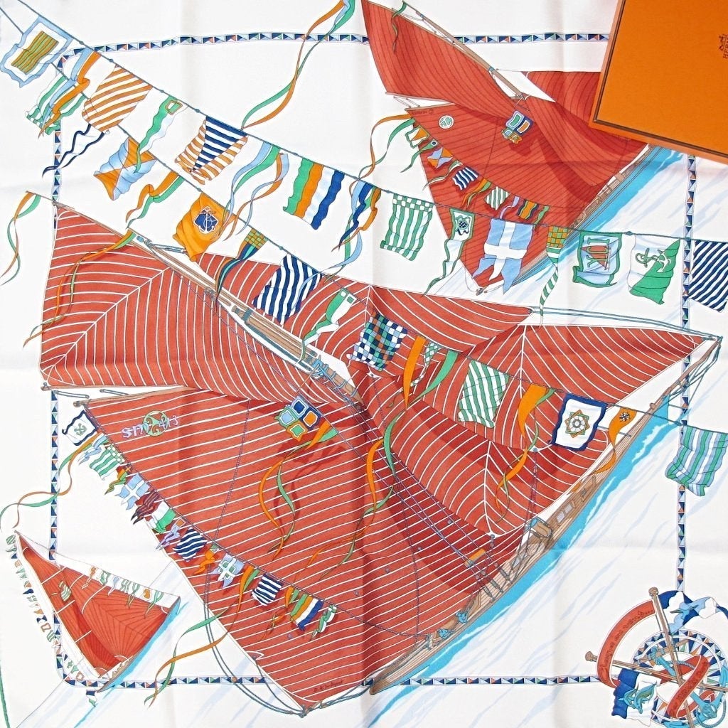 Hermes 2011 Claque au Vent by Dominik Jarlegant Vintage Silk 70