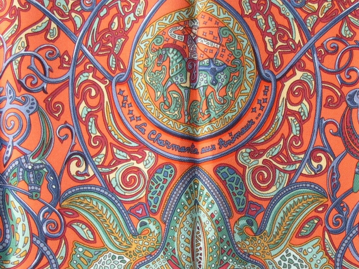Hermes Charmante aux Animaux by Annie Faivre Scarf Gavroche 45