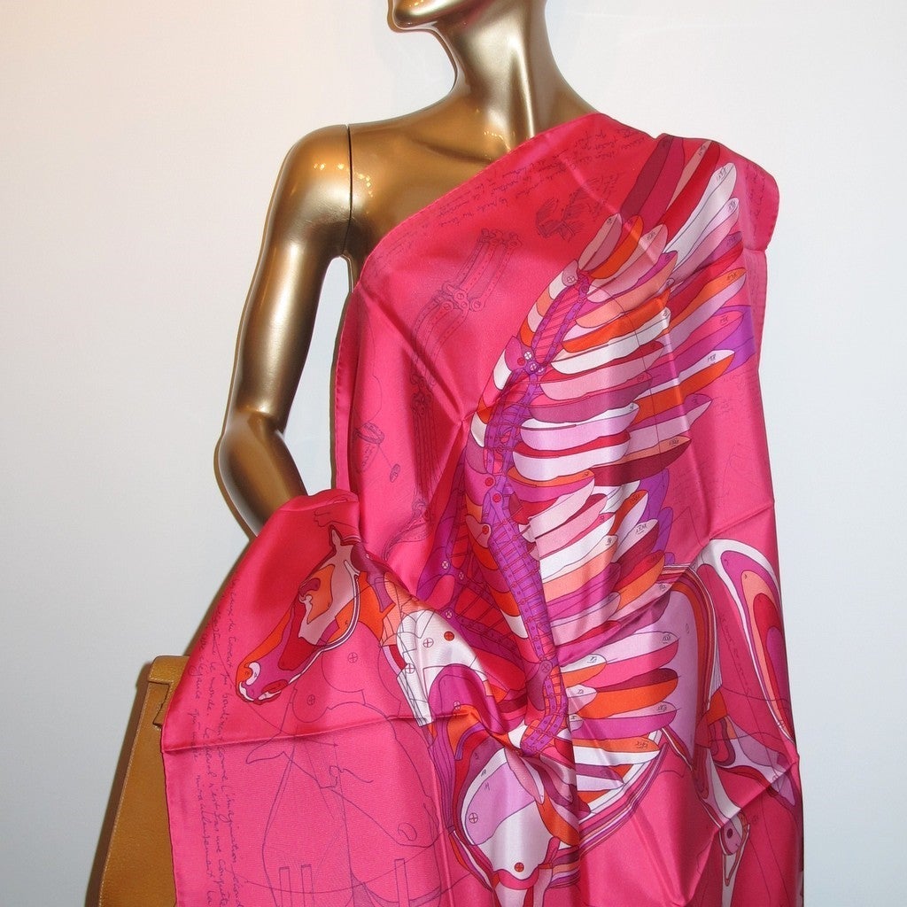 Hermes 2011 cw01 Fuchsia Le Pegase d'Hermès Twill 90