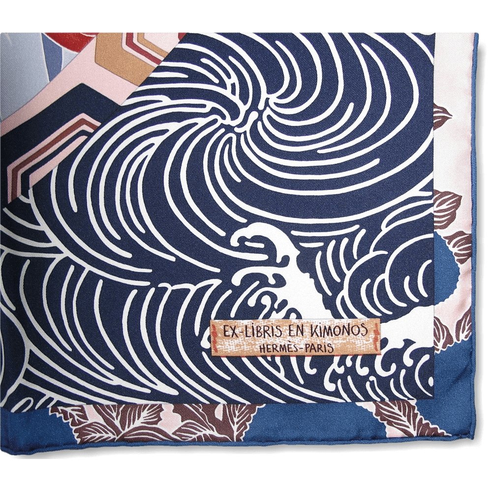 Hermes 2011 cw06 Marine, Gris Bleute, Briquee Ex-Libris en Kimonos